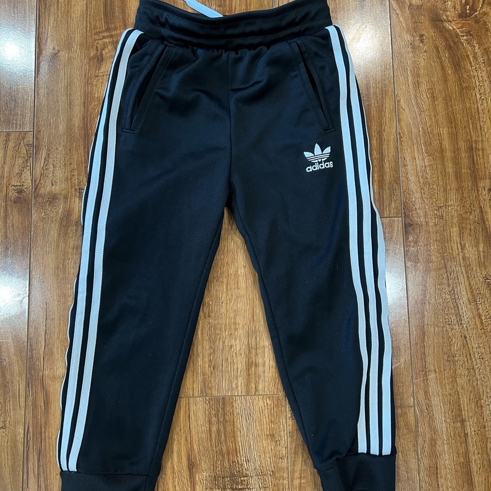 Boys 2-3T adidas black and white pants